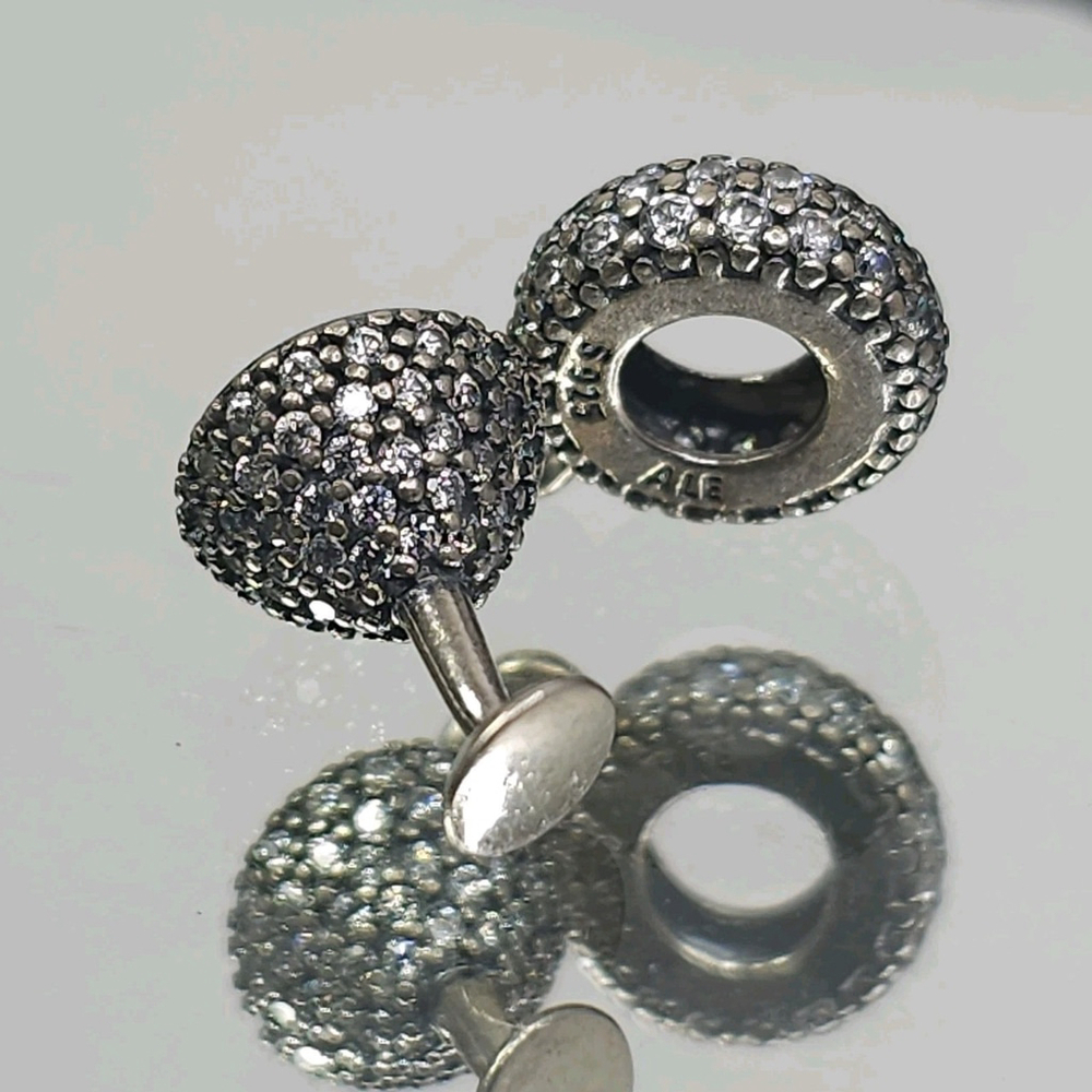 Pandora Moments Sterling Silver Pavé Night Out Cocktail Glass Dangle Charm